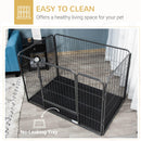 Gabbia per Cani 125x78x80 cm in Acciaio e ABS Grigio
