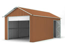 Casetta Box da Giardino in Lamiera di Acciaio 360x912x307 cm Legno