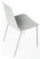 Set 4 Sedie 49x48,5x88 cm in Polipropilene Grigio Chiaro
