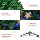 Albero di Natale Artificiale 120 cm in Fibra Ottica con 16 LED a Forma di Stella 