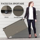 Baule da Esterno 102x52x52 cm Capacità 184L Rivestimento Interno Impermeabile Effetto Rattan Grigio  