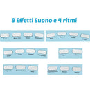 Pianola Tastiera Giocattolo Bambini 24 Tasti Microfono Attacco Mp3 Supporto Blu