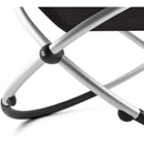 Sdraio da Giardino Ellittica 174x78x86 cm Telo in Textilene nero