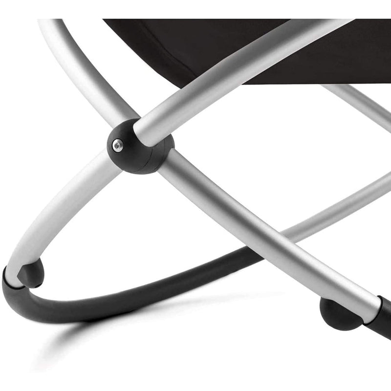 Sdraio da Giardino Ellittica 174x78x86 cm Telo in Textilene nero