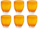 Set 6 Bicchieri Ø7,3x10 cm in Vetro Soffiato Villa d'Este Home Tivoli Acapulco Arancioni