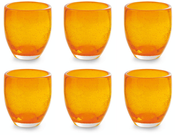 online Set de 6 Verres Ø7,3x10 cm en Verre Soufflé VdE Tivoli 1996 Orange Acapulco