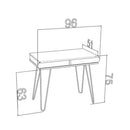 Scrivania Ilia 96x51x75 cm piedi in metallo bianco e piano rovere