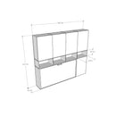 Letto Singolo a Scomparsa Composizione C Kando H226,7 Bianco Frassino con Materasso