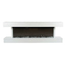 Camino Elettrico da Parete o Incasso Alaro Ultra+ 152x18x52 cm Effetto Fiamma Telecomando in MDF Bianco