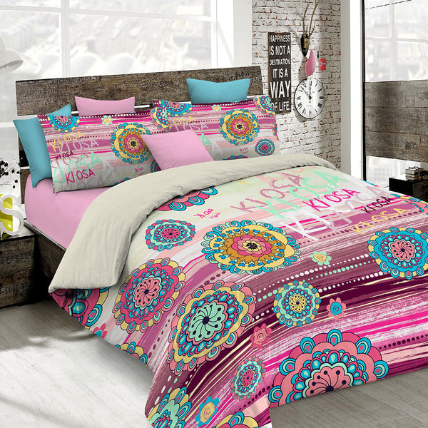 Housse de couette double avec impression sur le sac et taies d'oreiller Kio656 online