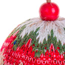 Set 16 Palline Decorative per Albero di Natale Lana H9 cm 