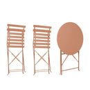 Set Bistrò Pieghevole Parigi da Esterno Tavolo e 2 Sedie in Acciaio Pesca