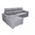 Canapé-lit Derrick 234x148x84 cm en tissu gris clair