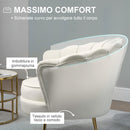 Poltrona Imbottita 179x77x77 cm in Velluto Crema