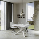 Tavolo Allungabile 120-380x90x77 cm Volantis Bianco Frassino Telaio Bianco 