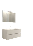 Mobile da Bagno Sospeso con Lavabo 70 cm e Specchio Bali Light Bianco Frassinato      