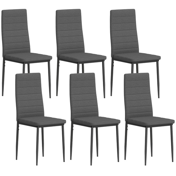 Set 6 Sedie Imbottite per Soggiorno 41x50x97 cm in Acciaio e Tessuto Grigio sconto
