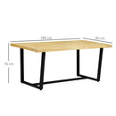 Tavolo da Pranzo 180x90x76 cm in Legno e Acciaio Nero