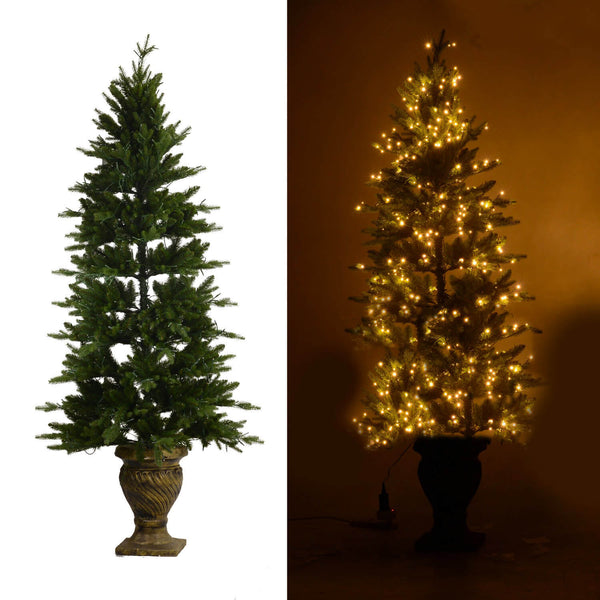 prezzo Sapin de Noël Lumineux 600 LED H195cm Vert Adami