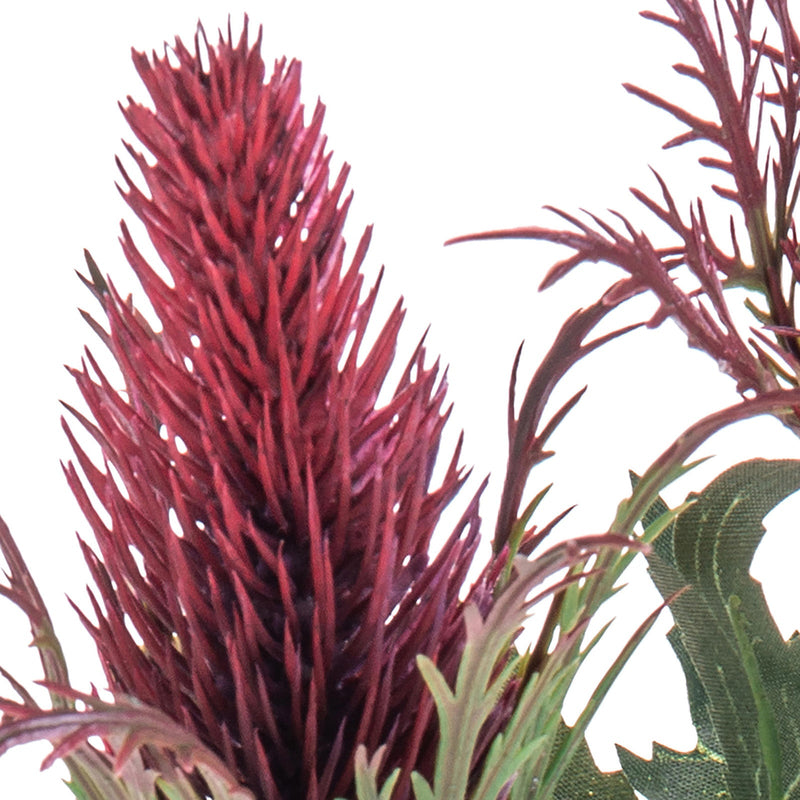 Set 8 Pianta Artificiale di Eringium Composta da 3 Fiori Altezza 68 cm Bordeaux