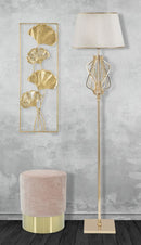 Lampada da Terra Glam x Ø40x170 cm in Ferro Plastica e Poliestere Oro e Crema