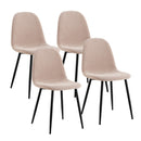 Set 4 Sedie da salotto Imbottite in Tessuto Bella Kakhi