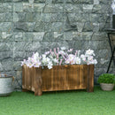Fioriera Box Rettangolare per Piante in Legno di Abete 70x35x30 cm 
