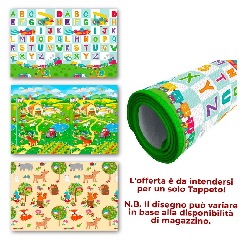 Tappeto Morbido per Bambini 150x120 cm Arrotolabile Multicolore