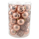 Set 34 Palle di Natale Sfere Palline Natalizie 8 cm Rosa Antico Decorazioni Albero