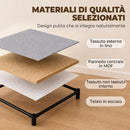 Cassettiera 42x32x80 cm con 4 Cassetti in Tessuto e Struttura in Acciaio Grigio e Nero      