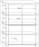 Mobile Alto da Salotto Top in Pietra 4 Porte 4 Ripiani 142x119x51cm TFT  Elba Quercia e Pietra Scura