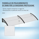 Pensilina Tettoia in Policarbonato 80x197 cm  Trasparente