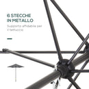 Ombrellone da Giardino Ø196x204H cm a 6 Stecche Grigio Scuro  