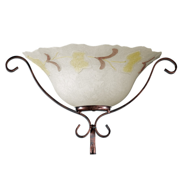 sconto Applique 1xE27 Crochets Verre Craquelé Marron Ambre-Vert E-Energy Ambre