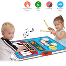 Tappeto Musicale per Bambini 70x45 cm da Pavimento o Tavolo Music Jam 2in1 Strumenti Musicali Multicolore      