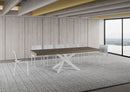 Tavolo Allungabile 160-264x90x77 cm Volantis Premium Tortora Telaio Bianco 