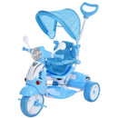 Triciclo Passeggino con Seggiolino Reversibile per Bambini   Blu