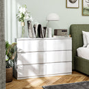 Cassettiera 6 Cassetti 112x34x75 cm in Legno Ingenerizzato Bianco      