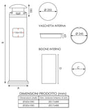 Posacenere a Colonna con Cestino Ø32 cm in Metallo Grigio Gotico 18L per Interno Esterno