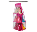Organizer Portaborse 12 borse con gancio da armadio o porta Fucsia