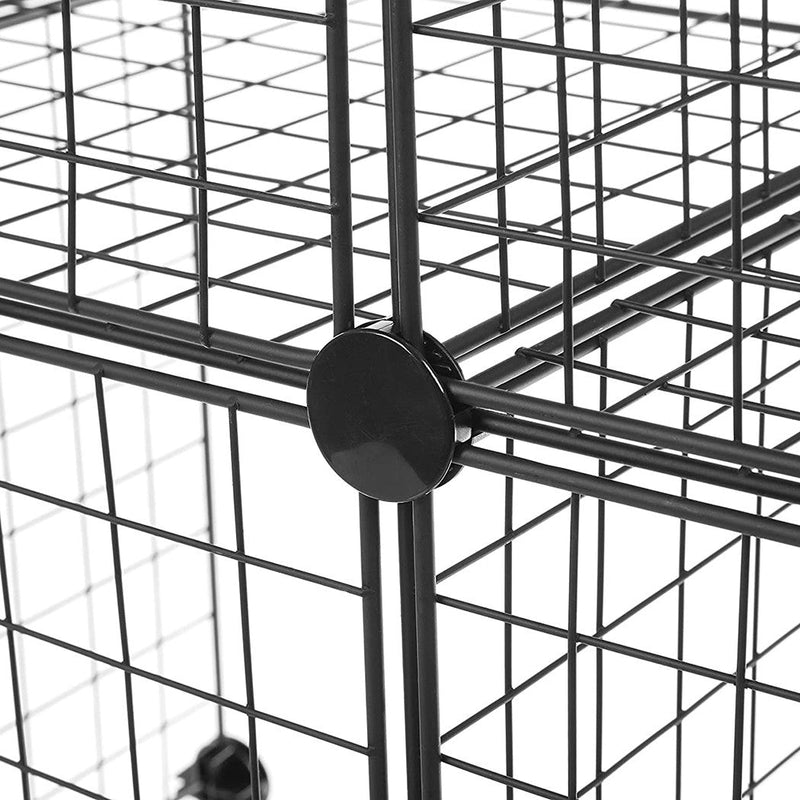 Libreria Modulare in Rete Metallica 24 Pezzi Componibili a Cubo