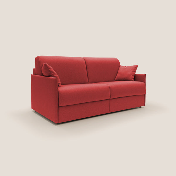 online Divano Letto 3 Posti 189x96x96 cm Evans in Tessuto Rosso