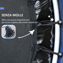 Tappeto Elastico per Bambini 3-6 Anni Ø140x190 cm con Rete di Protezione Blu e Nero   