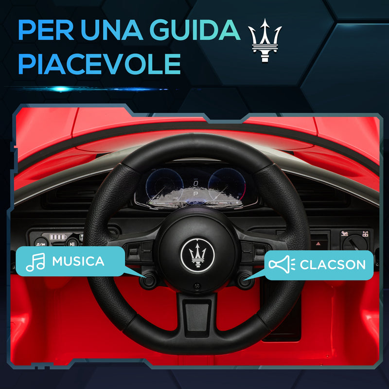 Macchina Elettrica per Bambini Licenza Maserati MC20 Velocità 3-5km/h Rosso 