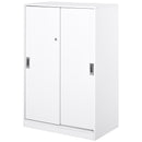 Armadietto da Ufficio 3 Ripiani con Chiavi 80x40x120 cm in Truciolato Bianco 