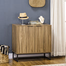 Mobiletto Multiuso 80x40x80 cm in Legno e Metallo Grigio