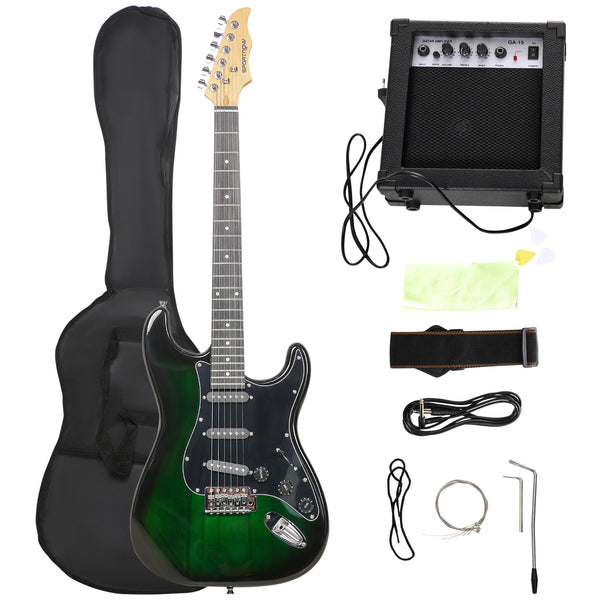 Chitarra Elettrica con Amplificatore 15W e Accessori Nera e Verde online