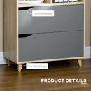 Libreria con 2 Cassetti 70,2x35x130 cm in Truciolato e MDF Naturale e Grigio