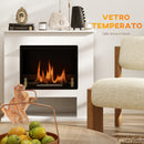 Camino a Bioetanolo da Pavimento da 0.9L con Ripiano Inferiore 86x30x82 cm Bianco  