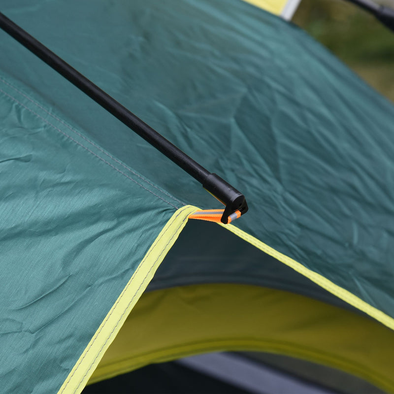 Tenda da Campeggio Automatica per 2 Persone con Tasche Interne e Tappetino 205x195x135 cm  Verde